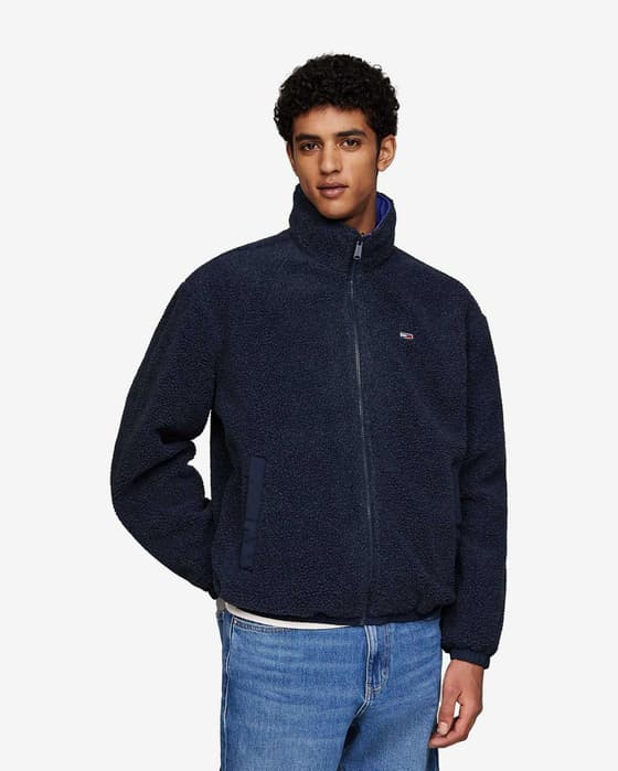 Chaqueta Tommy Jeans Reversible Teddy azul marino