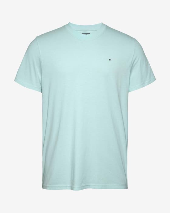 T-shirt Tommy Jeans Slim Linear Chest manches courtes turquoise clair