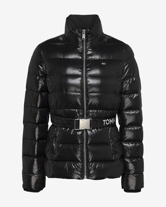 Chaqueta Tommy Jeans Branded Belt Down negro puro mujer