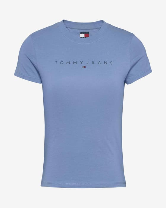 T-shirt Tommy Jeans Slim Tonal Linear manches courtes bleu clair femme