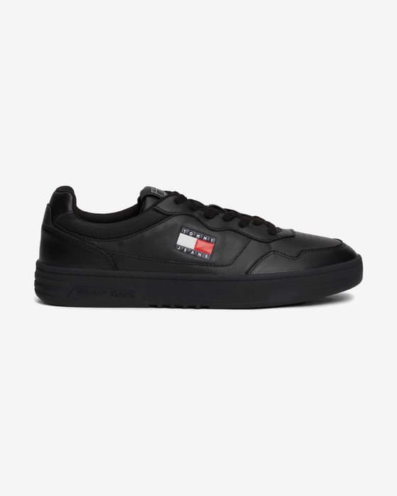 Zapatillas Tommy Jeans Cupsole Leather Essential negro puro