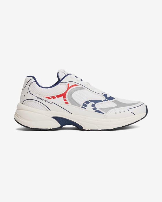 Zapatillas Tommy Jeans Archive25 blanco azul marino rojo