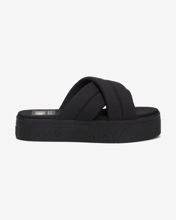Chanclas Tommy Jeans Lettering Flatform negro mujer