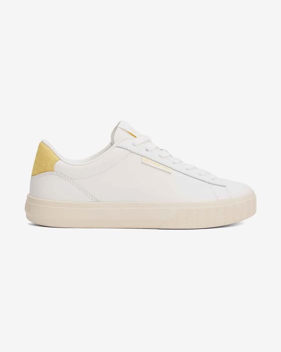 Zapatillas Tommy Jeans Cupsole Classic blanco puro amarillo mujer