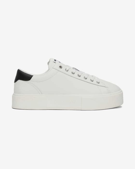 Zapatillas Tommy Jeans Foxing Flatform blanco negro mujer