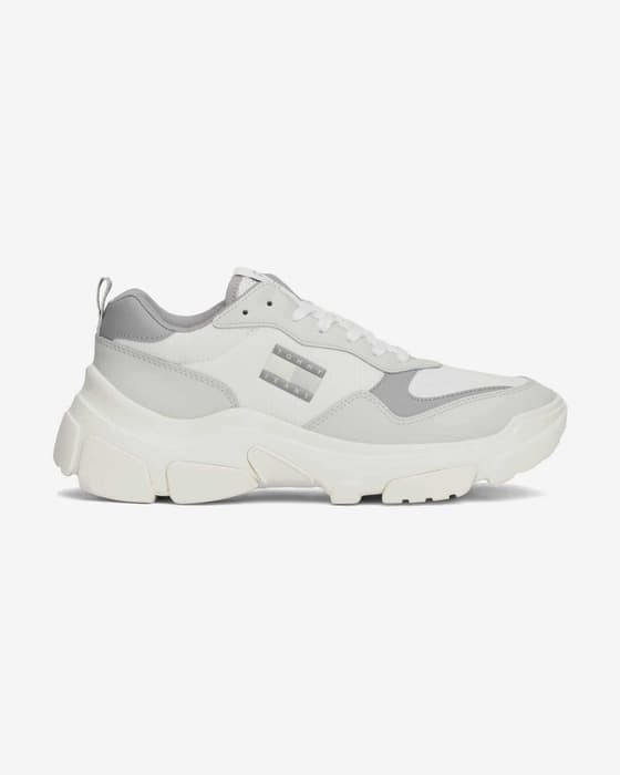 Zapatillas Tommy Jeans Lightweight Hybrid Runner blanco gris mujer