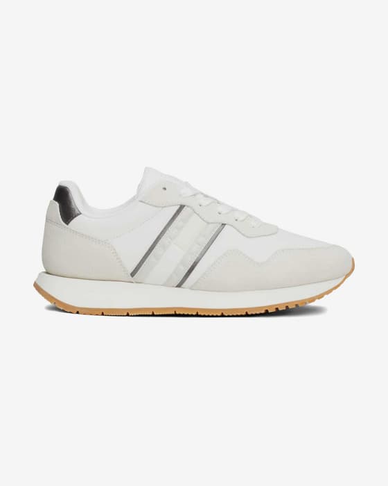Zapatillas Tommy Jeans Eva Runner Metallic blanco gris mujer