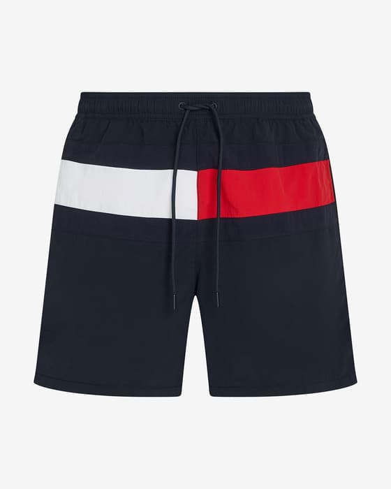Maillot de bain Tommy Hilfiger Medium Drawstring Original bleu marine blanc rouge