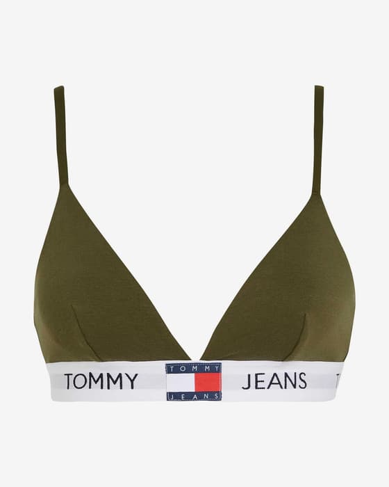 Sujetador Tommy Hilfiger Padded Triangle verde caqui blanco