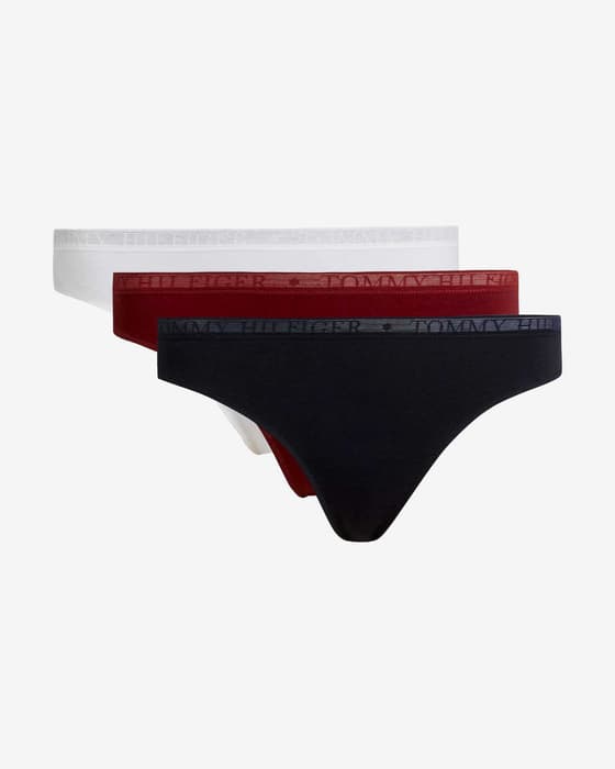 Tommy Hilfiger Lace thong black red white (3 pieces)