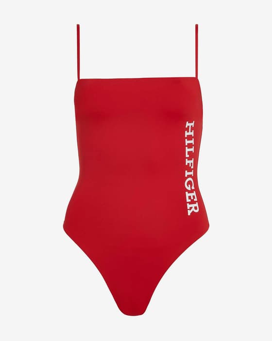 Bañador Tommy Hilfiger Monotype One Piece rojo mujer