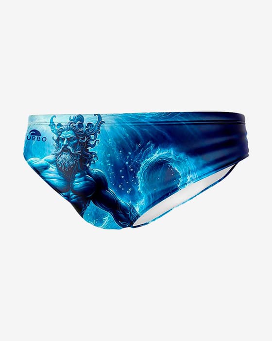 Maillot de water-polo Turbo Poseidon God Brief bleu aqua