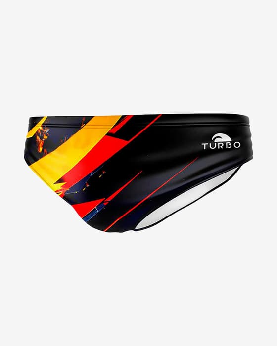 Maillot de water-polo Turbo Potent Brief jaune rouge noir