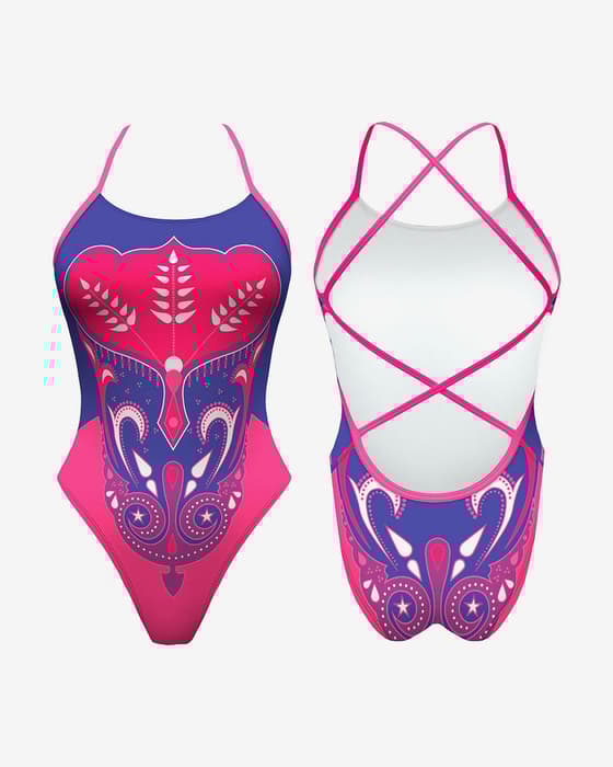Maillot de bain Turbo Patron Sincro Modèle S025 rose violet femme