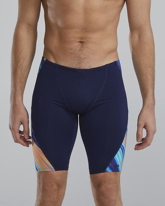 Maillot de bain TYR Durafast Elite Riptidal Jammer bleu orange jaune