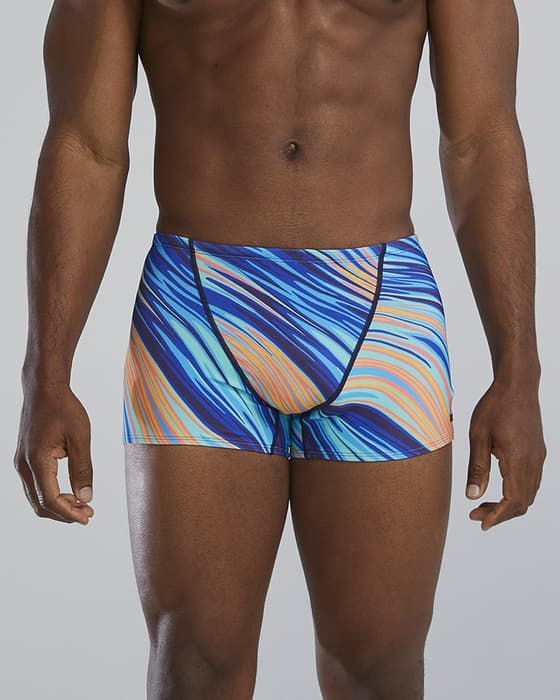 Maillot de bain TYR Durafast Elite Riptidal Square bleu orange jaune