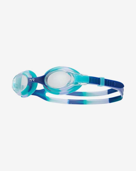 Gafas de natación TYR Swimple Tie Die con lentes transparentes azul