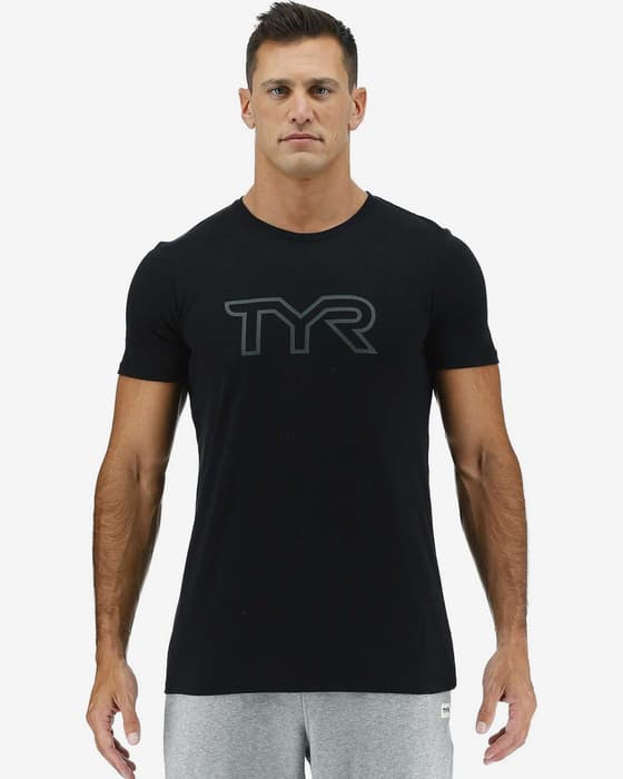 Camiseta TYR Tri Blend Tech manga corta negro puro