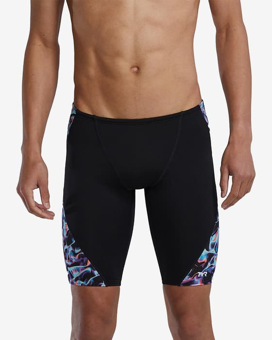 Maillot de bain TYR Durafast Elite Blade Splice Jammer noir bleu lilas