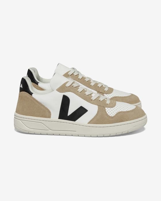 Zapatillas Veja V-10 Chfree beige blanco negro mujer