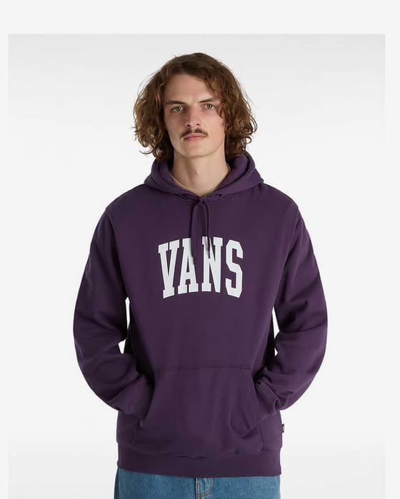 Sudadera con capucha Vans Arched Pullover lila blanco