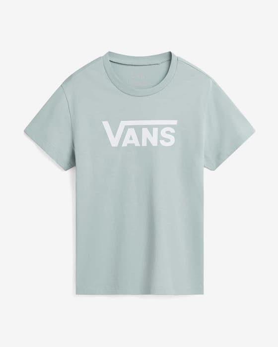 Camiseta Vans Flying Crew manga corta azul claro blanco niña