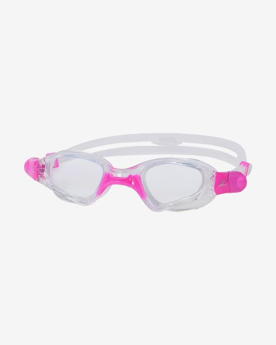 Gafas de natación Zoggs Spectra blanco rosa con lentes transparentes
