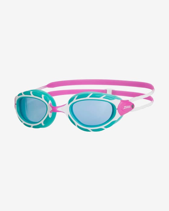 Gafas de natación Zoggs Predator azul rosa con lentes transparentes azul junior