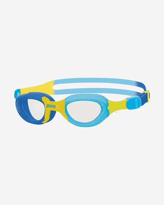 Gafas de natación Zoggs Little Super Seal azul amarillo con lentes transparentes infantil
