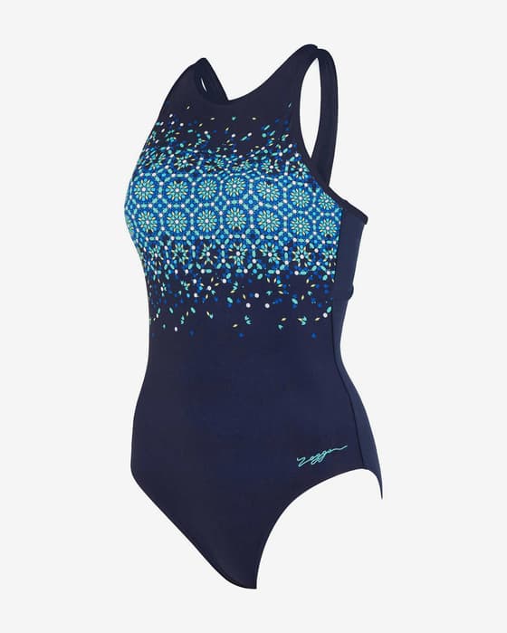 Maillot de bain Zoggs Crossback Maya bleu marine bleu clair femme