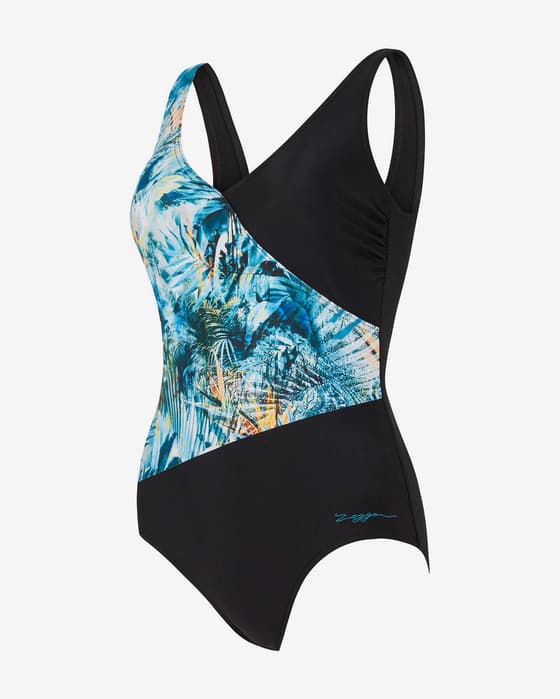 Maillot de bain Zoggs Maharaja noir bleu blanc femme