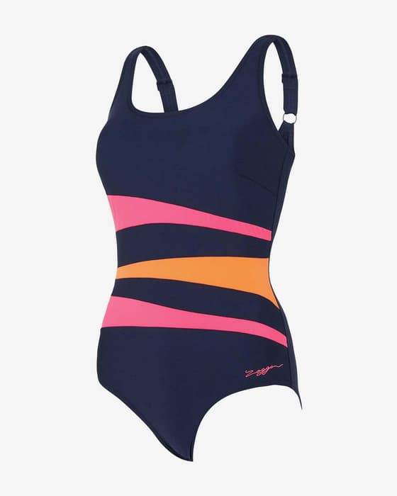 Maillot de bain Zoggs Sumatra bleu rose orange femme