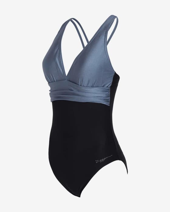 Maillot de bain Zoggs Panel Crossback One Piece noir gris femme