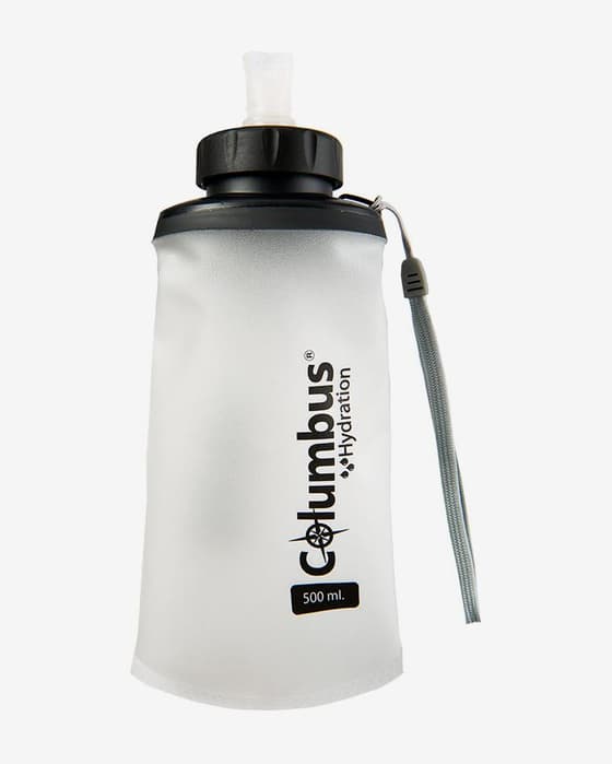 Bidón Columbus Outdoor Soft Flask 500 ml negro transparente
