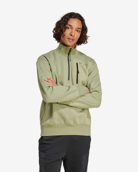 Sweatshirt adidas City Escape Fleece Half-Zip verde
