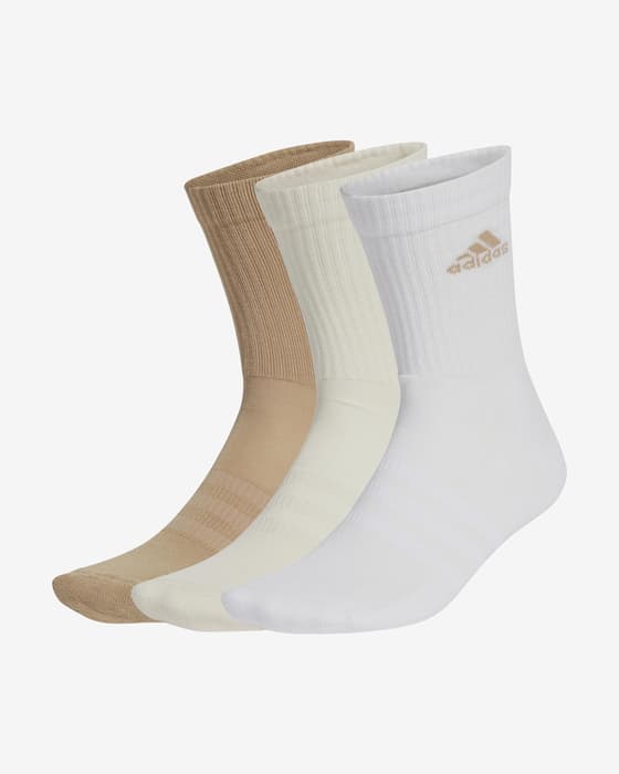 Calcetines adidas Cushioned blanco marrón beige (3 pares)