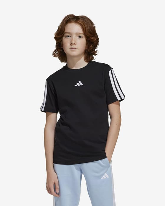 Camiseta adidas Essentials manga corta negro puro blanco junior
