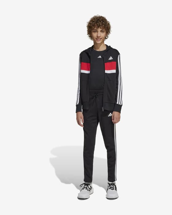 adidas Seasonal Essentials Tiberio French Terry Tracksuit black red Kids