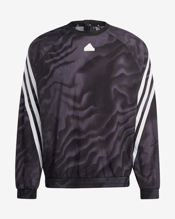 Sudadera adidas Future Icons Graphic Crew gris oscuro negro blanco