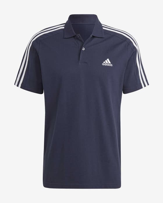 Polo adidas Essentials Piqué Embroidered Small Logo 3-Stripes manga corta azul marino blanco