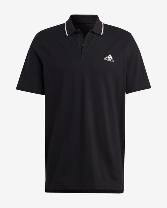 Polo adidas Essentials Piqué Small Logo manga corta negro blanco