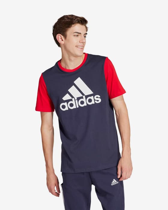 Camiseta adidas Essentials Single Big Logo manga corta azul rojo blanco
