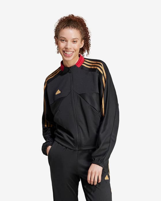Chaqueta adidas Tiro Cut 3 bandas negro amarillo mujer