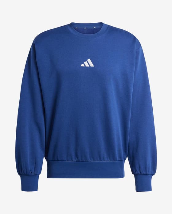 Sudadera adidas Essentials Feelcozy Fleece azul blanco