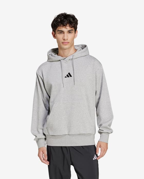 Sudadera con capucha adidas Essentials Feelcozy Fleece gris negro