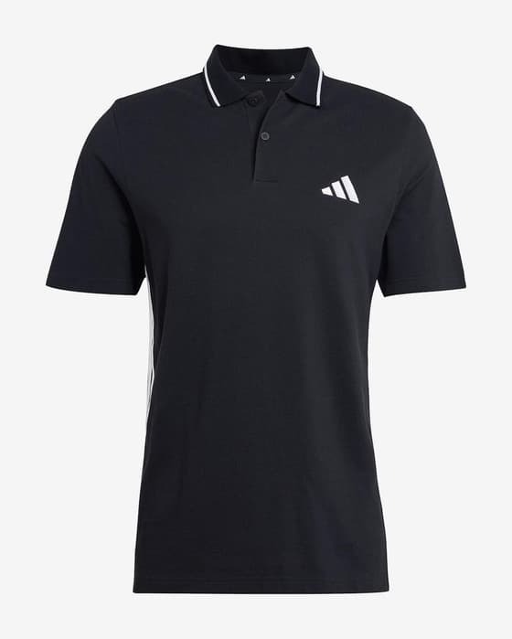 adidas Essentials Piqué 3 Stripes Poloshirt pechschwarz