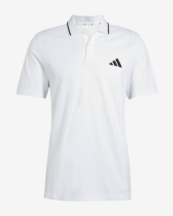 Polo adidas Essentials Piqué 3 Stripes manga corta blanco puro