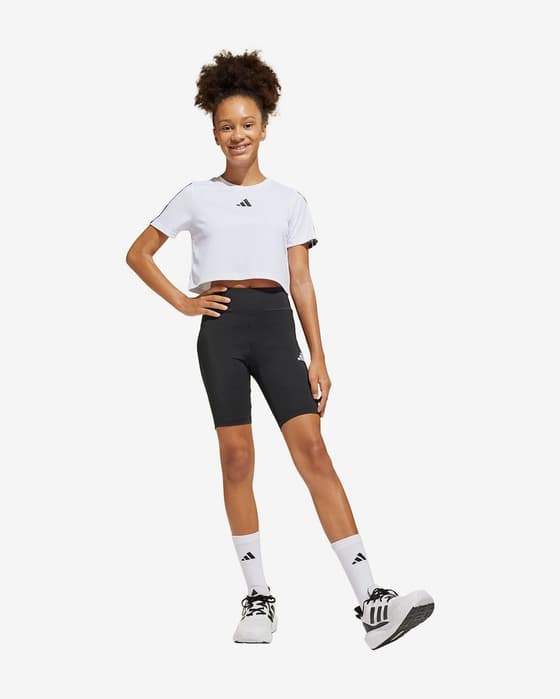 Completo adidas Train Essentials 3 Strisce bianco nero bambina