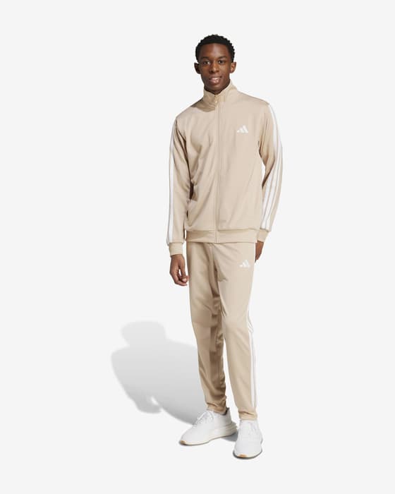 adidas Sportswear Basic 3-Stripes Tricot Tracksuit beige white