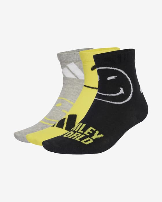 Calcetines adidas Smiley infantil negro blanco amarillo (3 pares)